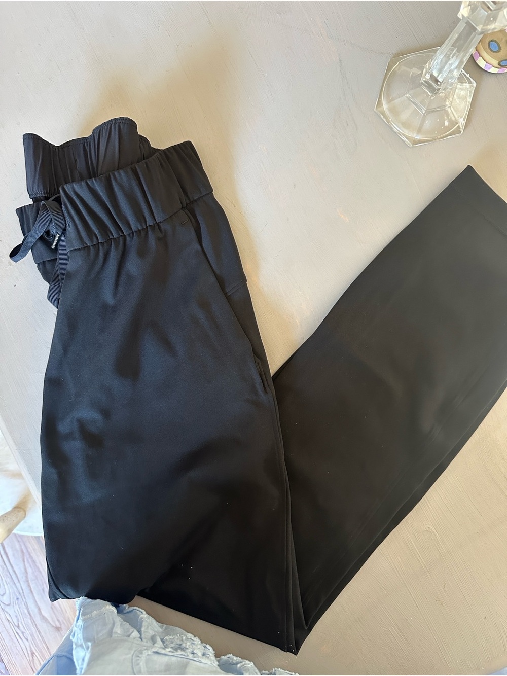 Lulu lemon Black Elastic-Waist Pull-On joggers